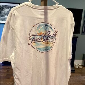 Izod White Tee with Blue and Gold Graphic XL men’s